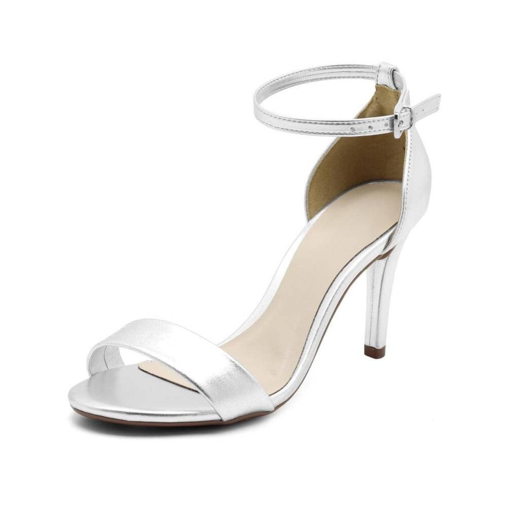 New Designer Silver Open Toe Stiletto Heels